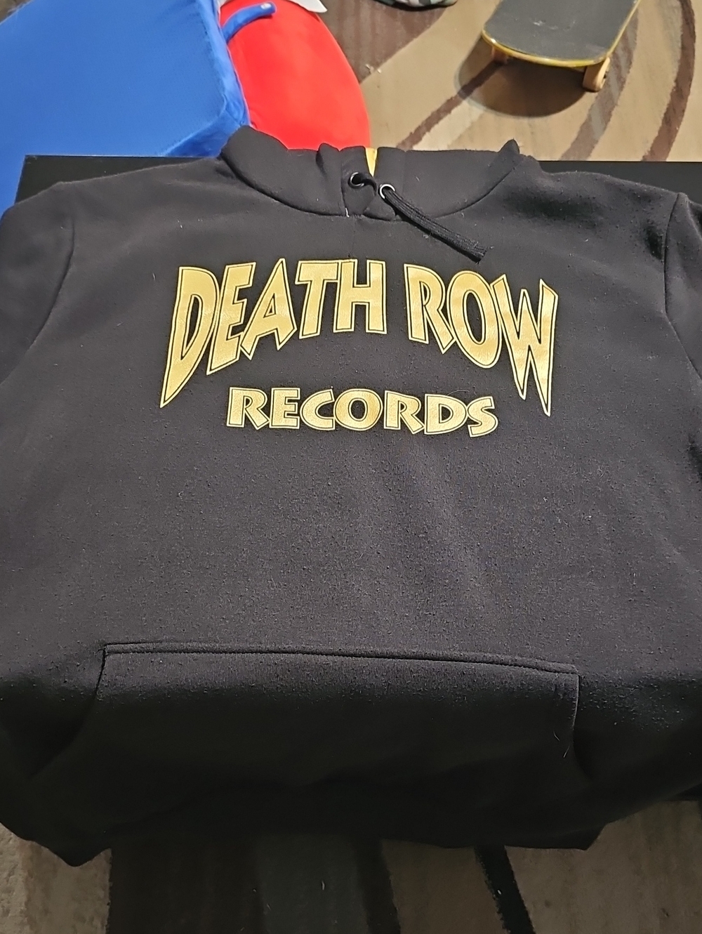 Crooks & Castles Black Hoodie with Yellow "Death Row Records" Print